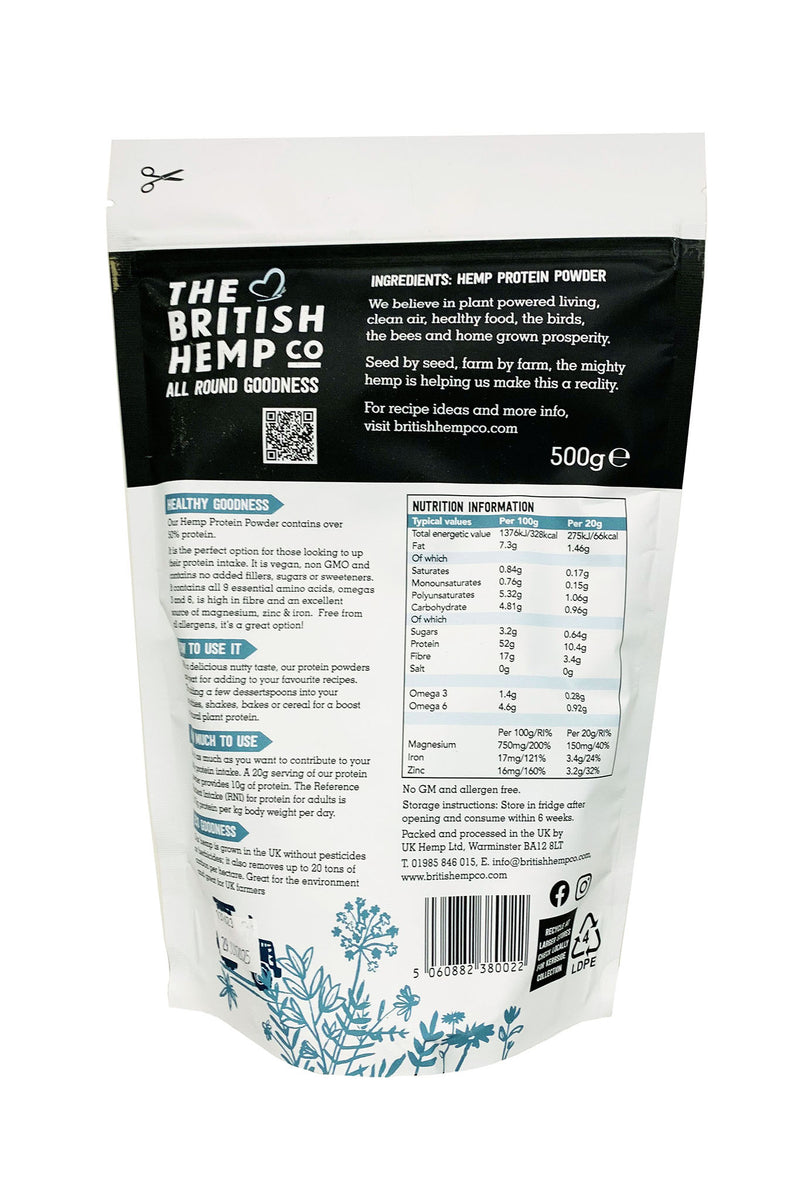 HEMP PROTEIN POWDER 50 (50) 500g The British Hemp Company